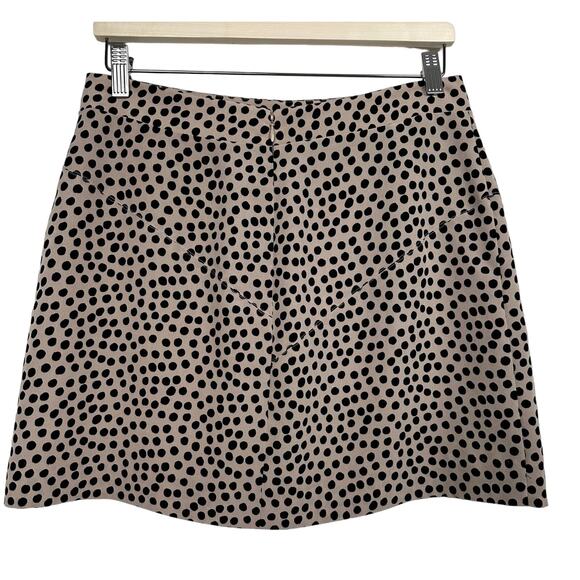 BCBGeneration Tan and Black Polka Dot Mini Skirt Size 8 - Picture 2 of 8